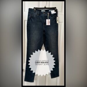 Jessica Simpson High Rise Skinny Jeans - Deep Blue
